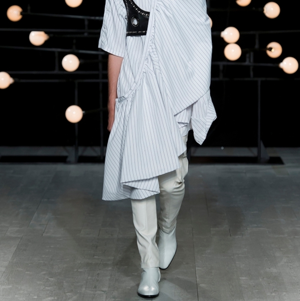 BLINDNESS SS19 White Skinny Cargo Pants Runway Ready-to-Wear Size L - Picture 2 of 14